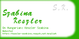 szabina keszler business card